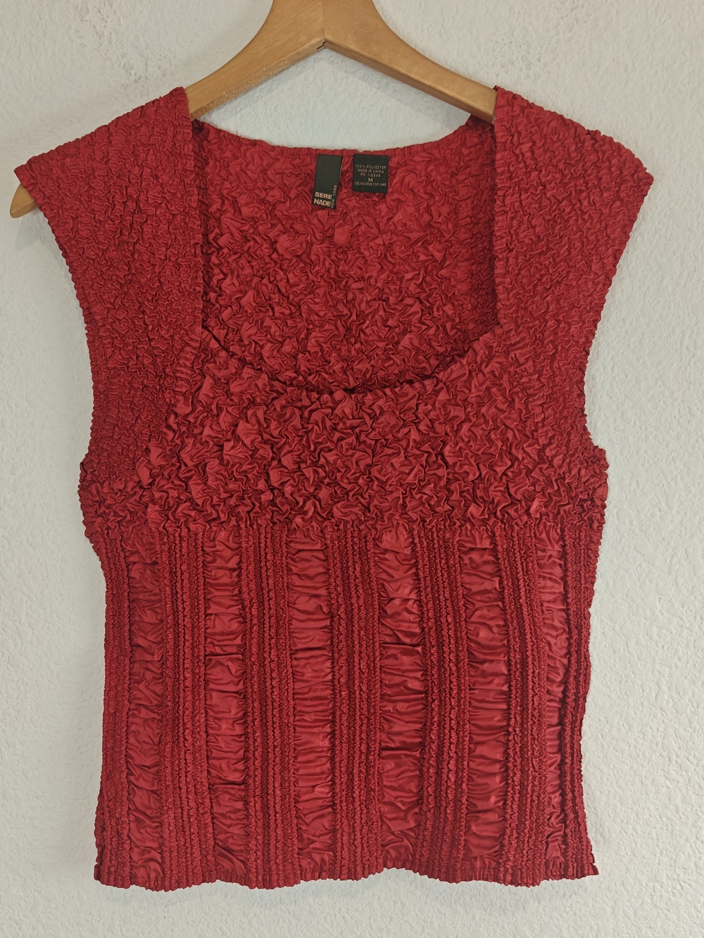 VTG Serenade New York Red Popcorn Textured Tank Top Y2K Fairy Grunge Costume M